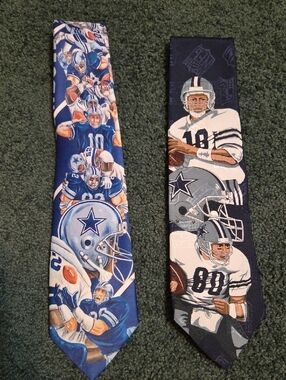 Ralph Marlin Dallas Cowboys Blue White Football Player Novelty Ties (Pair)